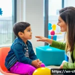 Home 21 아동상담사 자격증 취득과 취업의 관계 - A warm, professional child counseling session in a modern office setting, featuring a certified fema...